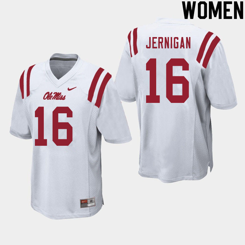 Jordan Jernigan Ole Miss Rebels NCAA Women's White #16 Stitched Limited College Football Jersey CFS2558OL